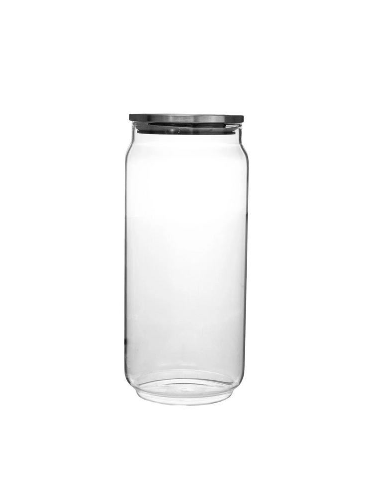 Beveled Glass Canisters with Stainless Steel Lids