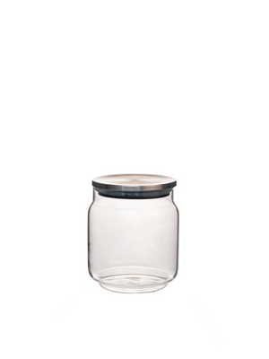 Beveled Glass Canisters with Stainless Steel Lids