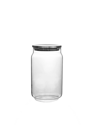 Beveled Glass Canisters with Stainless Steel Lids