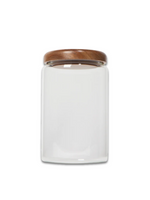 Rounded Acacia Lid Glass Canisters