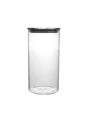 Straight Glass Canisters with Stainless Steel Lids