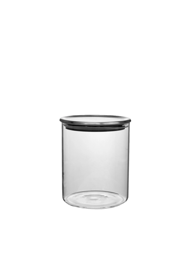 Straight Glass Canisters with Stainless Steel Lids